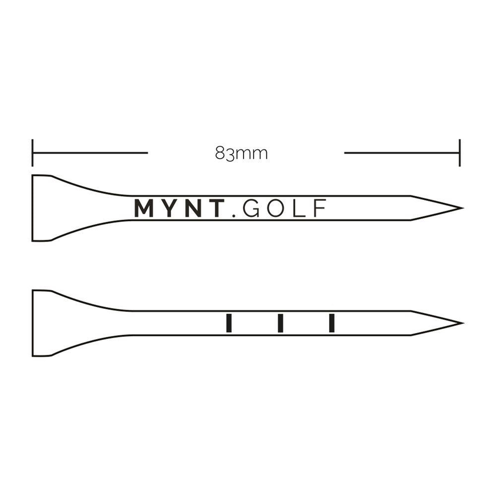 80 pieces - MYNT Premium Golf Tees 83mm